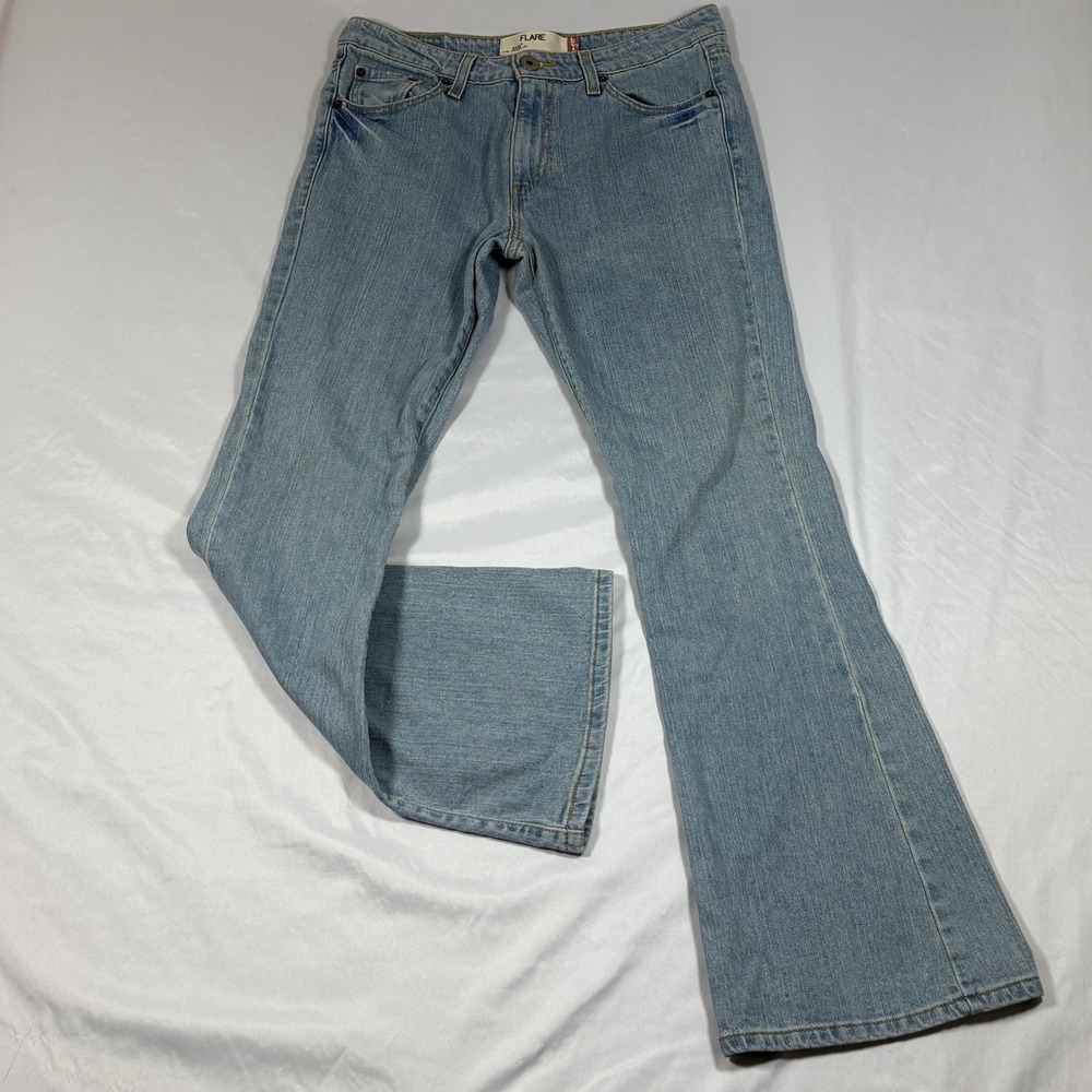 Vintage Y2K Levi's 519 FLARE Jeans Womens 11 M Blue Denim Mid Rise Stretch Flare
